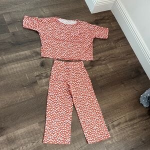 Alice + Ames sz 7  Orange w/pink flowers set